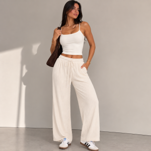 Pantaloneta texturizada beige