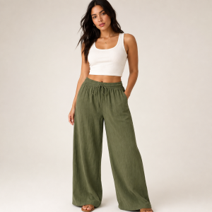 Pantaloneta texturizada oliva