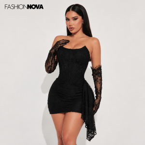 Vestido corset de encaje guantes incluidos